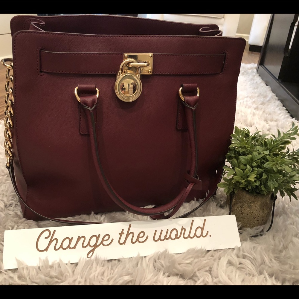 Large burgundy Michael Kors purse